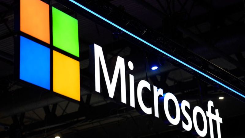 A Microsoft logo is displayed at the MWC (Mobile World Congress) in Barcelona on March 2, 2022. - The Mobile World Congress, where smartphone and telecoms companies show off their latest products and reveal their strategic visions, is expected to welcome more than 40,000 guests over its four-day run. (Photo by Josep LAGO / AFP) (Photo by JOSEP LAGO/AFP via Getty Images)