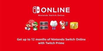 Twitch Prime members can get 12 months of Nintendo Switch Online